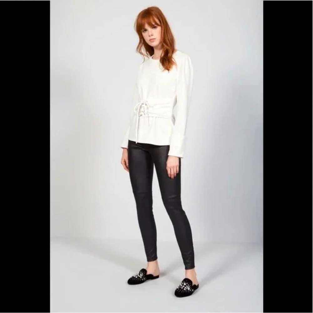 Trouve faux leather fit women Black leggings Size S.